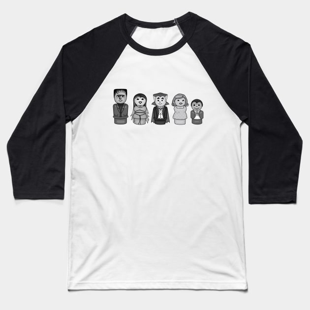 Cute and Spooky Little Family Baseball T-Shirt by Slightly Unhinged